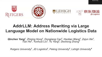 KDD 2025 - AddrLLM: Address Rewriting via Large Language Model on Nationwide Logistics Data