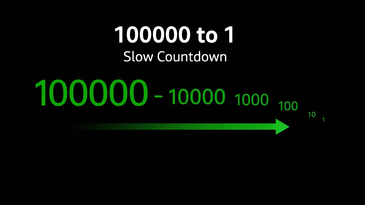 Números de 100000 a 1 | Contagem Regressiva Diminuição Gradual | 100000 ...