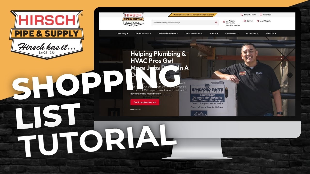 Hirsch.com: Shopping List Tutorial