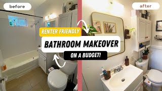 Apartment Bathroom Makeover || RENTER FRIENDLY DIY