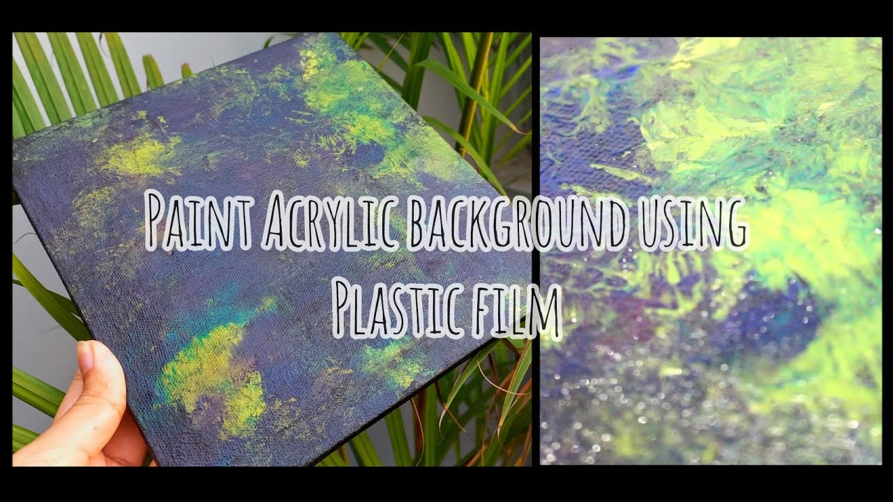 Acrylic Painting Tutorial: How to Create Stunning Textured Background using Plastic Cling Film
