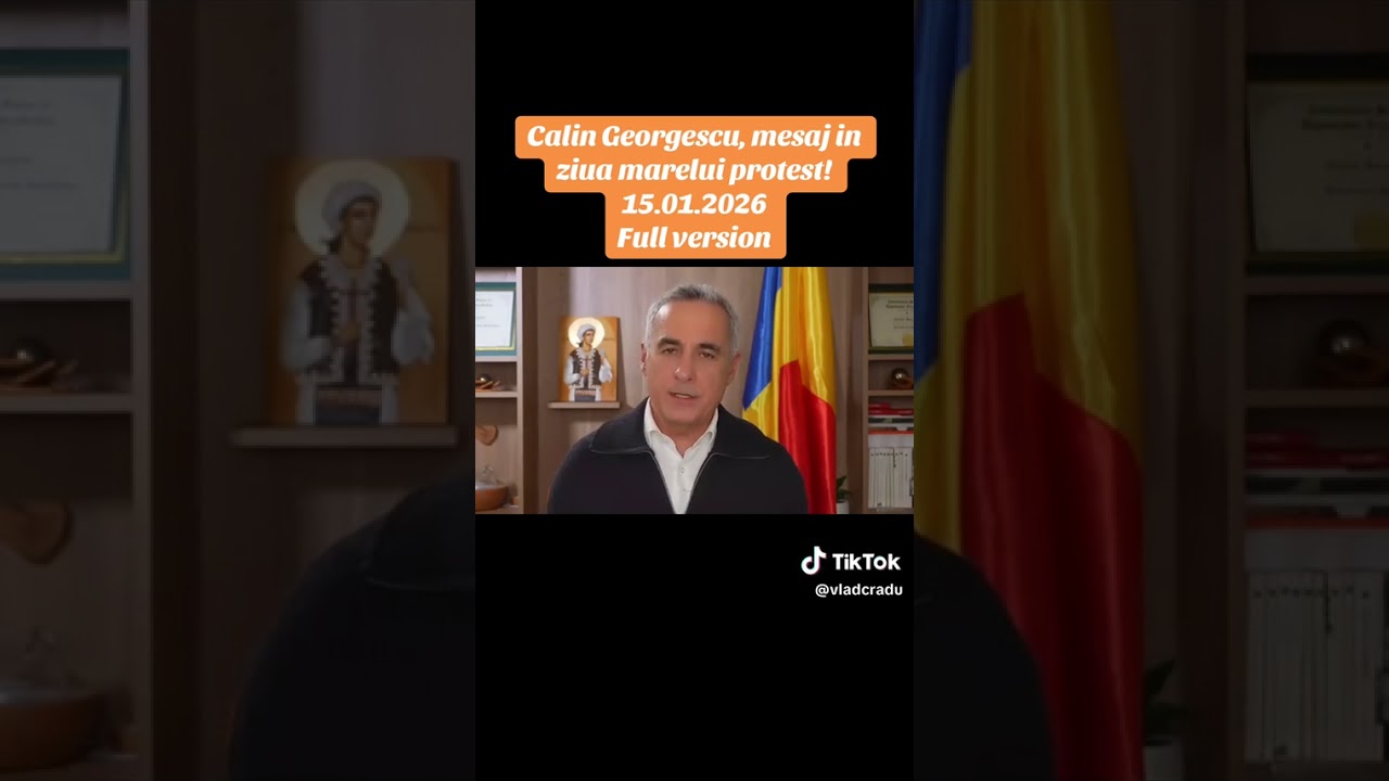 Mesajul lui Călin Georgescu - în ziua protestelor împotriva Legii VEXLER - 15.01.2026