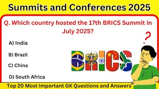 Summits & Conferences 2025 | MCQs Practice | National & Global Current Affairs @Mastergkquiz5