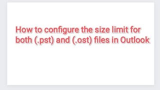 How to Fix 'Outlook Data File has reached the Maximum Size' Net Worth