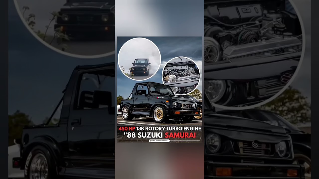Rotary-Swapped '88 Suzuki Samurai: A Pocket Rocket .🚗 @chillmatic ..#jdm  #suzuki  #mazda #turbo