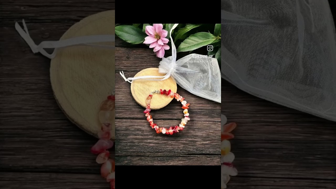 Gemstone chip necklace carnelian & Gemstone Chip Bracelet