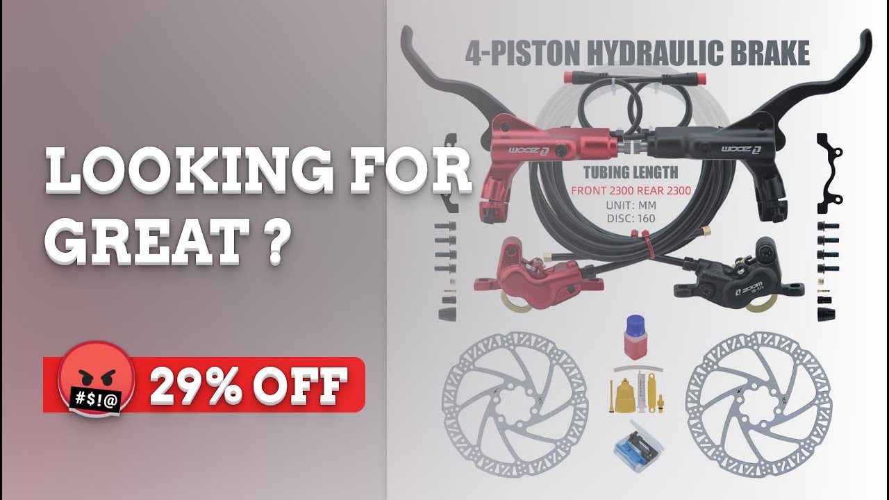 MirOdo Hydraulisches E Bike Scheibenbremsen Set 2 Polige 4 Kolben Power Off Hydraulikbremse Mit