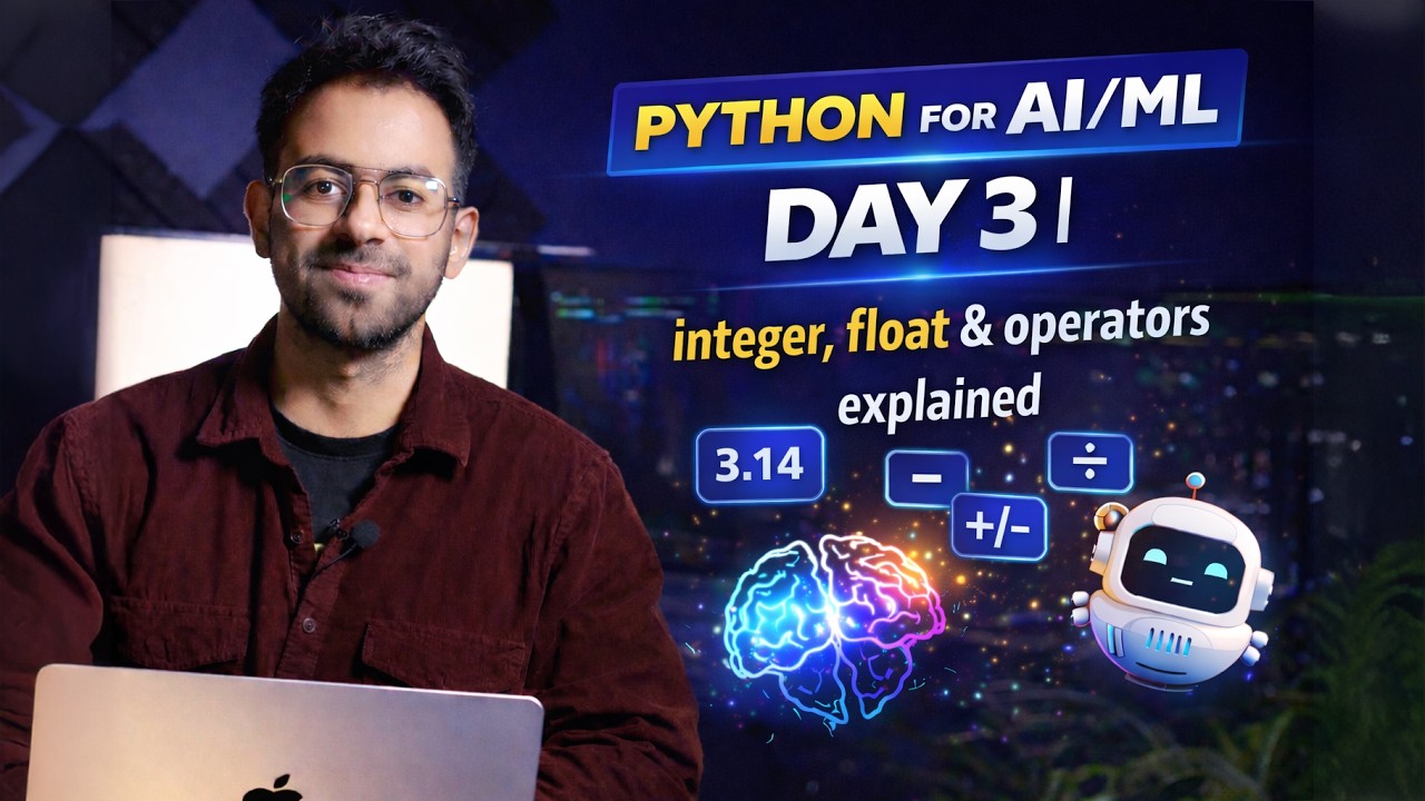 Python for AI/ML Day 3 | integer, float & operators explained - YouTube