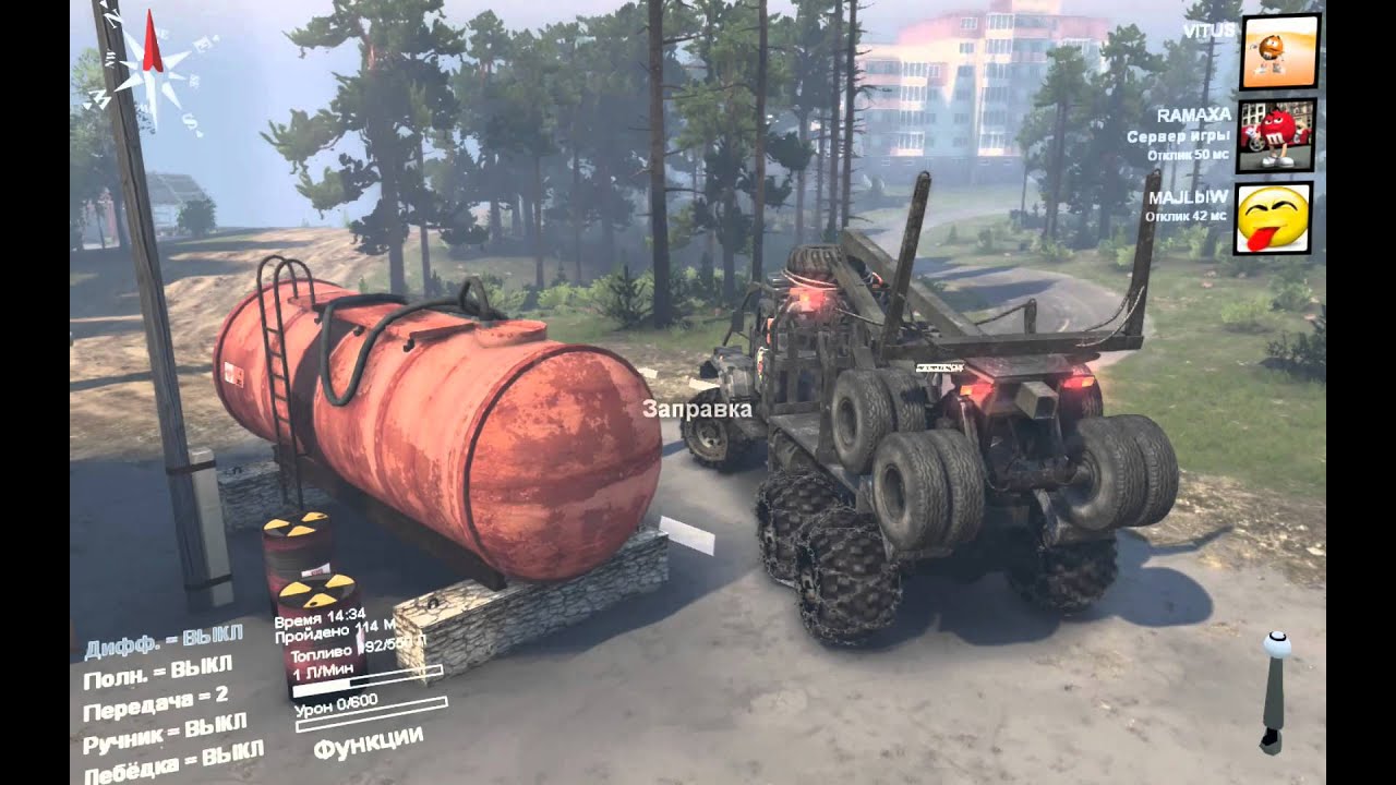 Spintires - карта "Полигон Spin Com" пройдено # 1