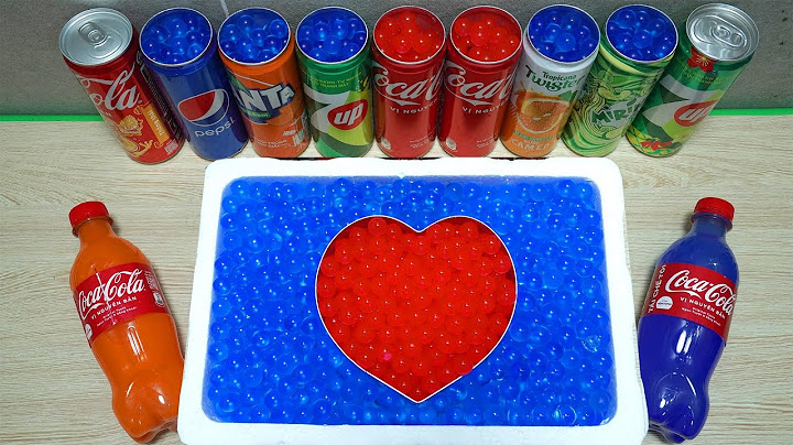 How to make a blue heart by water beads in Coca Cola, Fanta, Pepsi, satisfying [Fun ASMR TECHS]