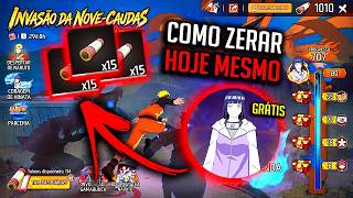 HOW TO COMPLETE THE NEW NARUTO EVENT FAST! FREE HINATA JIRAIYA NINE-TAILS INVASION FREE FIRE ff screenshot 5