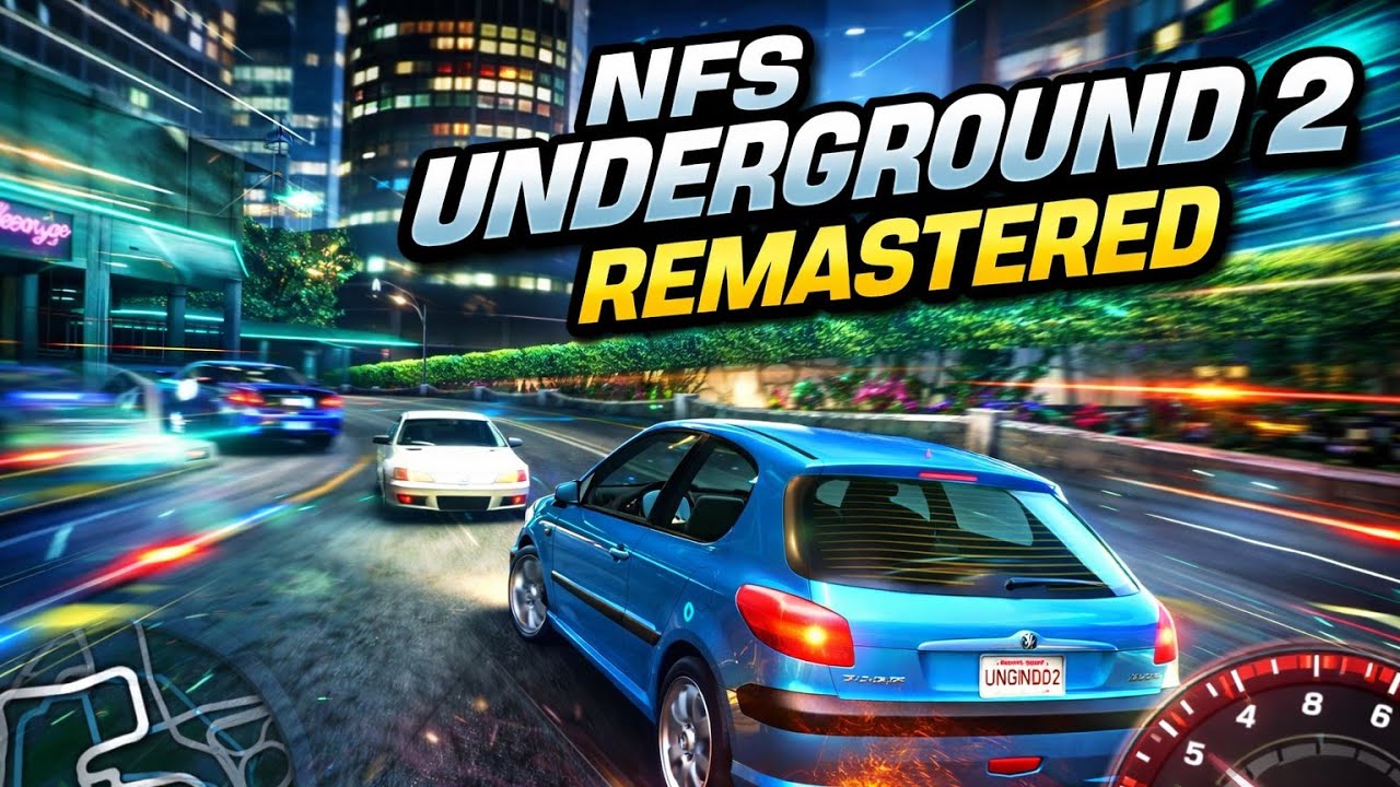 NFS Underground 2 Remastered Graphics 2026  - Peugeot 206 Circuit Race (Keyboard Gameplay)