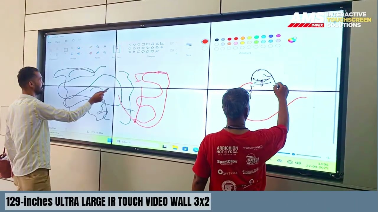 Customised 129 inch IR Touch overlays for video walls and ultra wide displays