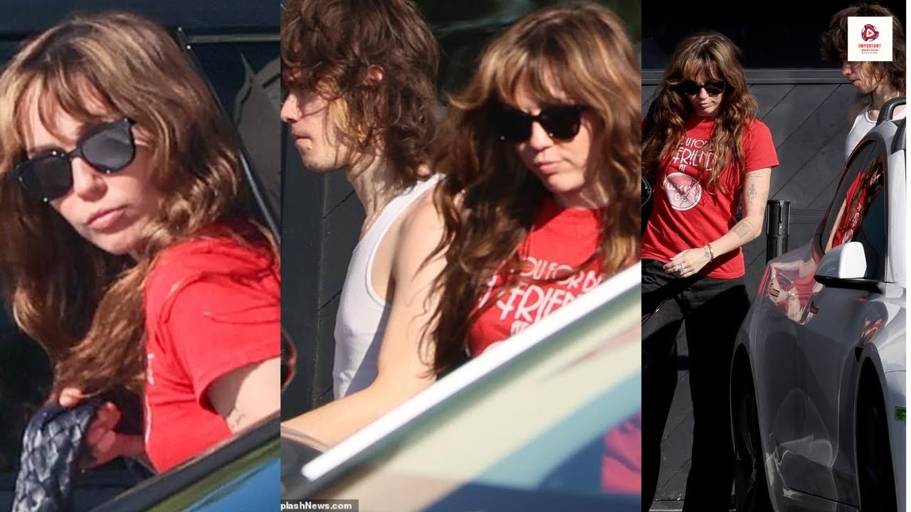 Miley Cyrus debuts darker Hannah Montana-inspired hairstyle in LA during rare appearance with boyfri