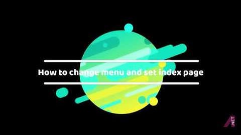SuperADMIN -  How to change menu and set index page