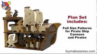 VISIT US at http://www.toymakingplans.com! The Jolly Roger Pirate Ship is approx. 13-3/4" L x 10-14/" H x 7" W. You can build the 