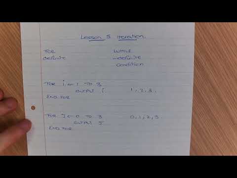 AQA Comptuer Science - GCSE - Pseudocode - Lesson 5 - Iteration For Loop AQA
