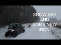 Snow day prep and play - new iron on the farm.!!  