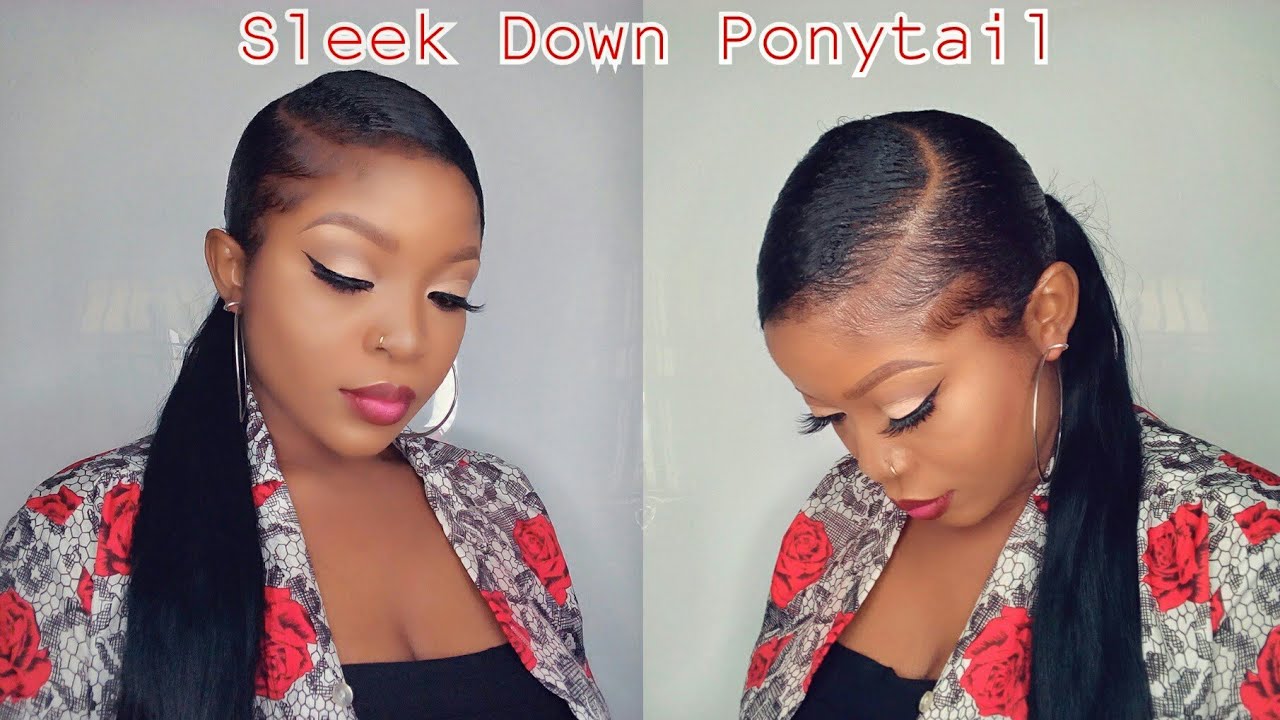 Side Part Sleek Down Ponytail Hairstyle Cardi B Inspired Ponytail  Hairstyle 