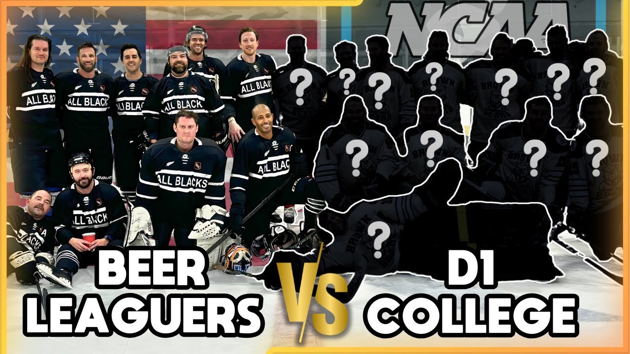 We Challenged a D1 Hockey Team BEER LEAGUE STYLE!