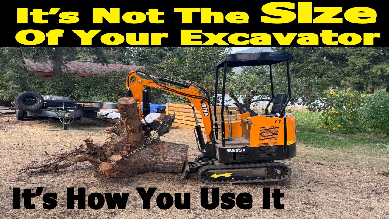 Ненавистники китайских экскаваторов сойдут с ума от этого. Удаление пней с помощью мини-экскаватора