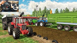 картинка: собираем силос в No Man's Land | New Holland T7, IHC 955 XL, Fendt Katana (Farming Simulator 22)