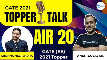 Krishna Meerendra AIR (EE)  - 20 | GATE 2021 | Topper Interview with #AnkitGoyal​ Sir