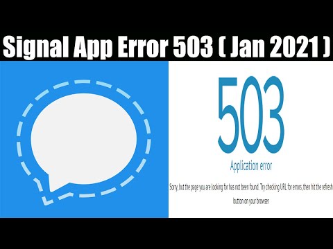 Signal App Error 503 (Jan 2021) What Is The Error? Watch Now! | Scam Adviser Reports