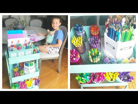 Coloring Station / Organizing Arts & Crafts Supplies for the Summer! 