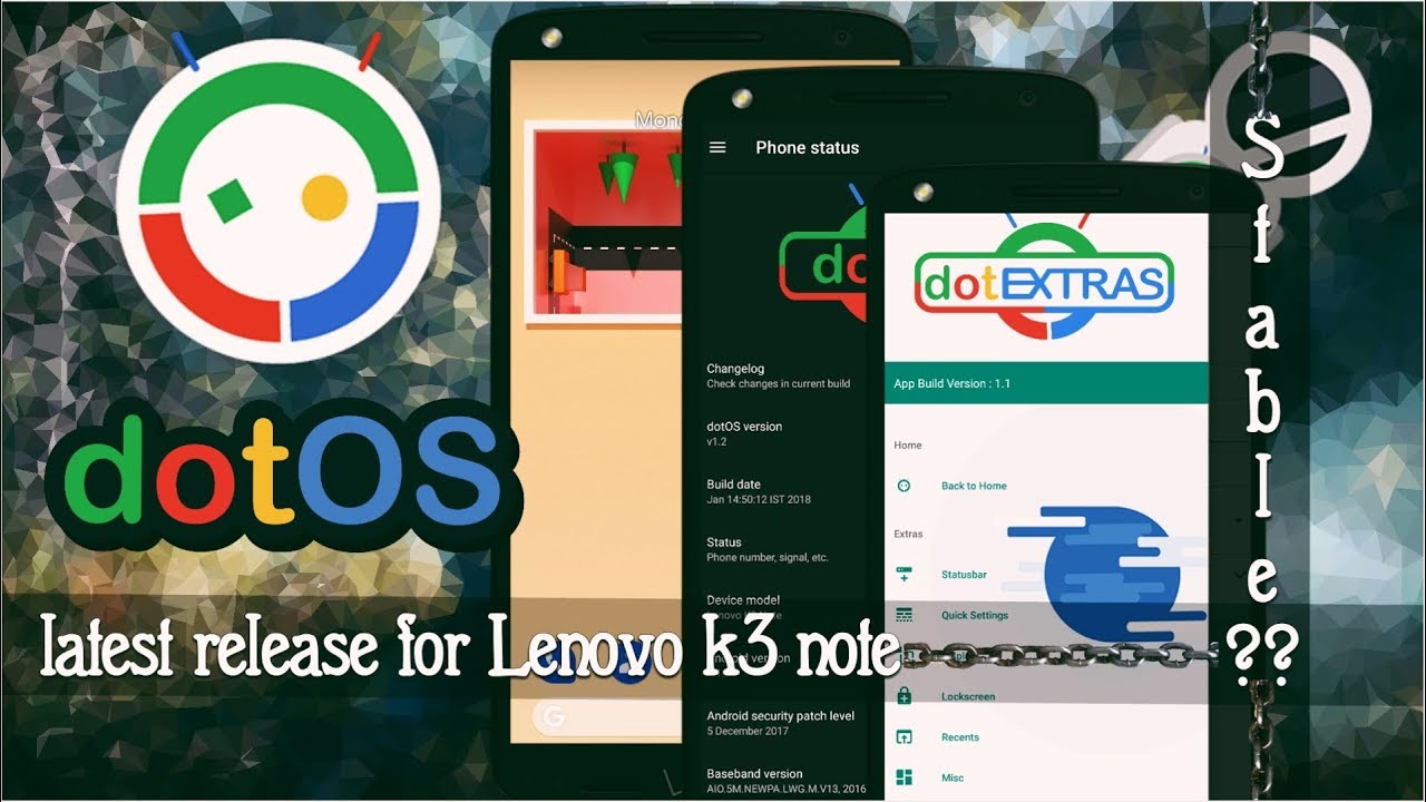 Dot OS New Release for Lenovo k3 Note -Stable? N Roms