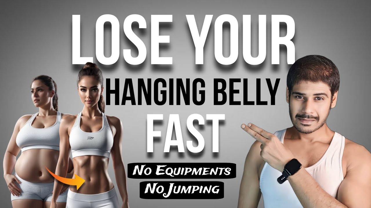 LOSE HANGING BELLY FAT FAST! Top 5 Easy Exercises to Tone Up at Home | belly fat workout🔥