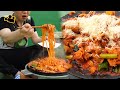 옥탑방 솥뚜껑 눈꽃치즈닭갈비! 시네마먹방 Snowflake cheese Dakgalbi(Spicy grilled chicken)ENG Cinema Mukbang DoNam