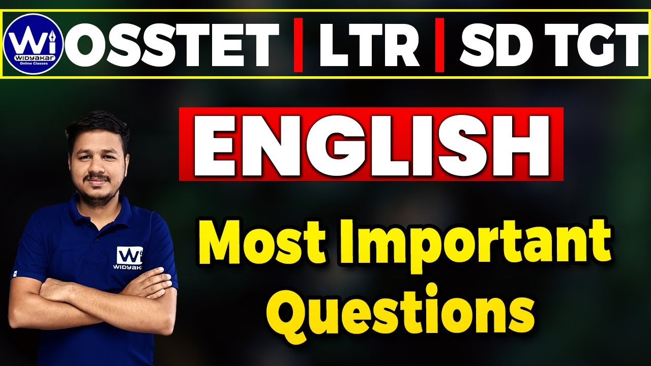ENGLISH | Most Important Questions | OSSTET/ LTR/SSD TGT Arts. 