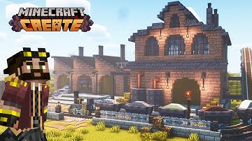 I built an AUTOMATIC COBBLE FACTORY in Minecraft Create Mod!