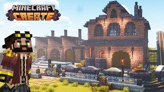 I built an AUTOMATIC COBBLE FACTORY in Minecraft Create Mod!