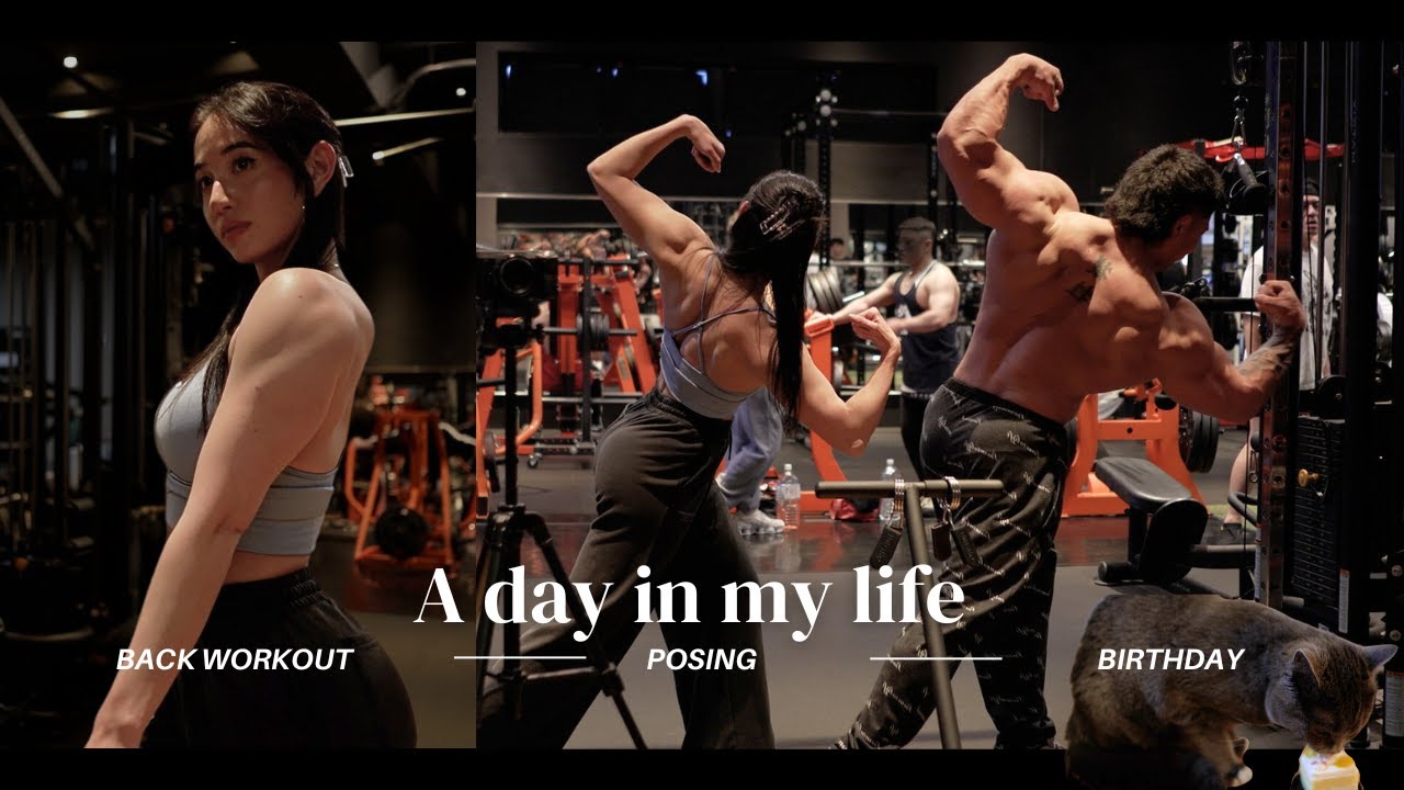 【vlog】背中トレ｜ポージング｜誕生日