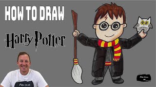 How to Draw a Cartoon Harry Potter in EASY steps
