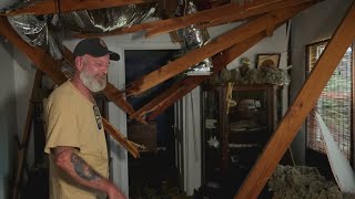 Tree collapses into family's home in Nort Texas after severe storms sweep the area