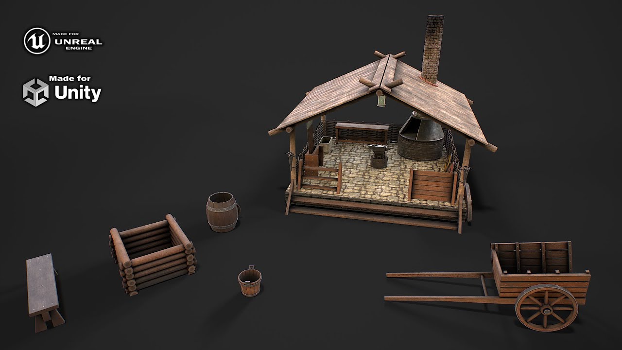 Medieval forge 3D model