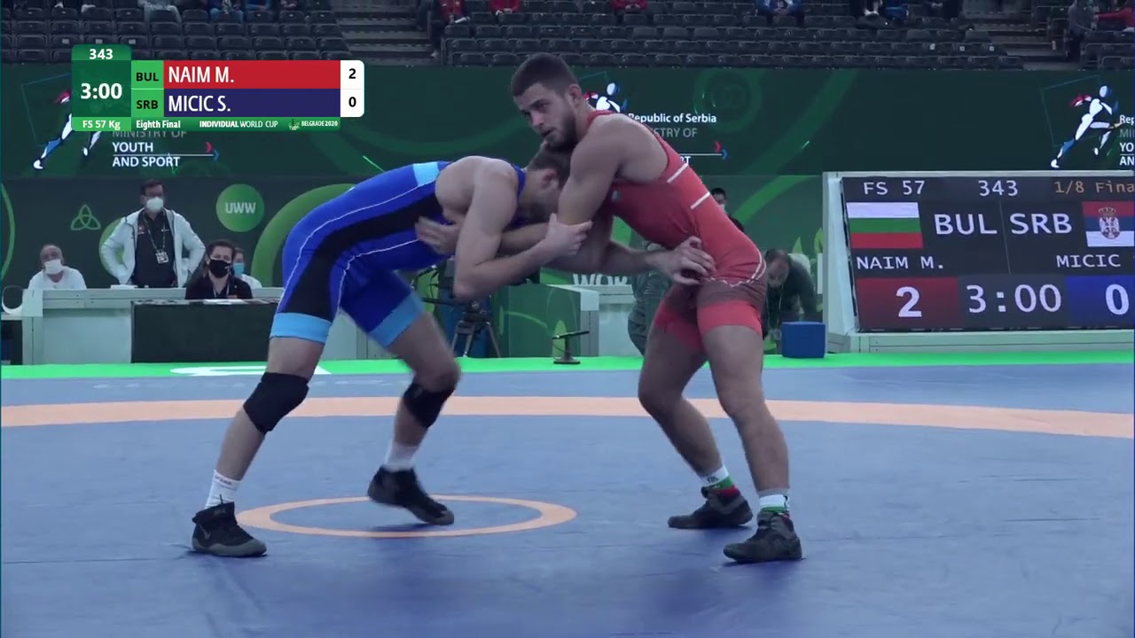 1/8 финала, вольная борьба - 57 кг: М. Наим (Болгария) против С. Мичича (Сербия)