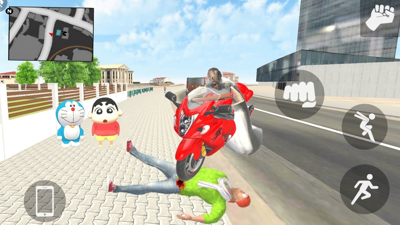 Granny causes Jack to have an accident in Indian theft auto simulator 🔥