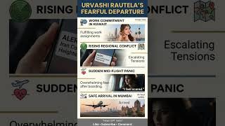 Urvashi Rautela's Tense Escape: "I Feel Scared" Amid War Fears! 🇮🇳✈️🇱🇧 #shorts