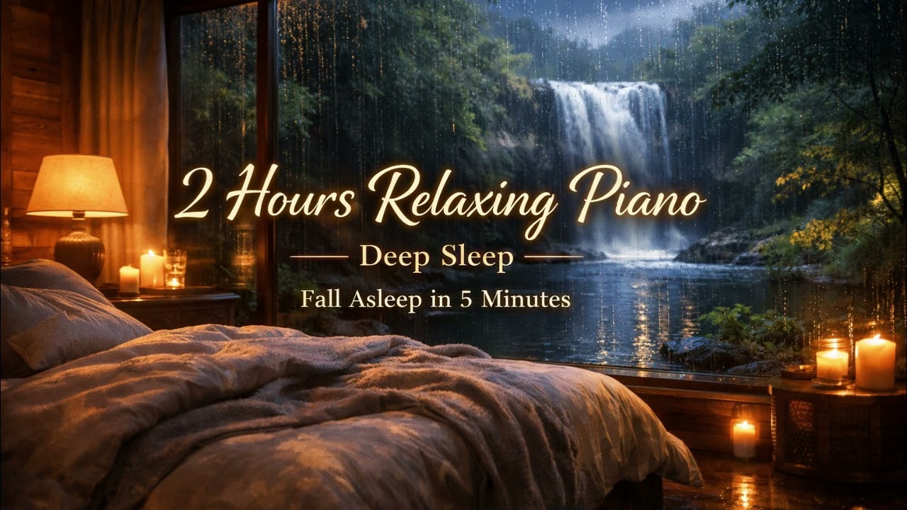 2 Hours Relaxing Piano 🌧️ Deep Sleep | Fall Asleep in 5 Minutes | Cozy Night Rain