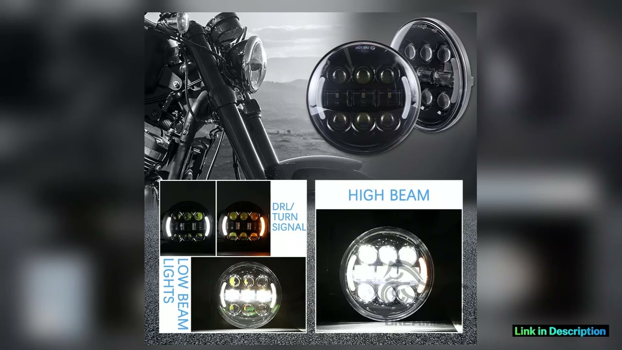 5 34 575 Inch 1230V DC LED Headlight Turn Signals For Harley Touring Dyna Softail Motorcycle Led