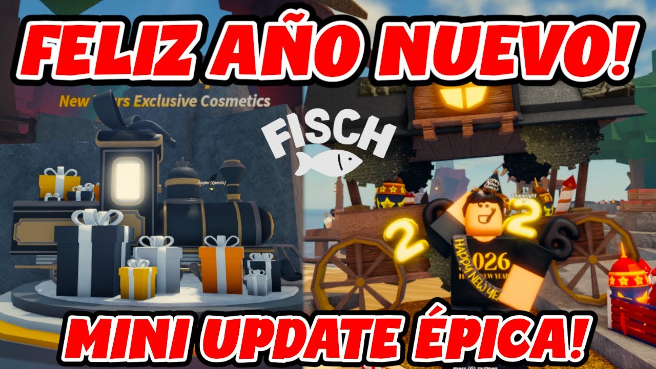 Como COMPLETAR la UPDATE DE AÑO NUEVO EN FISCH! *SKINS GRATIS!🎆🌟