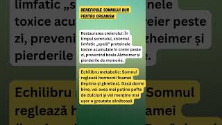 Somnul bun susține echilibrul întregului corp Energie #ClaritateMentala #StareDeBine #Sanatate