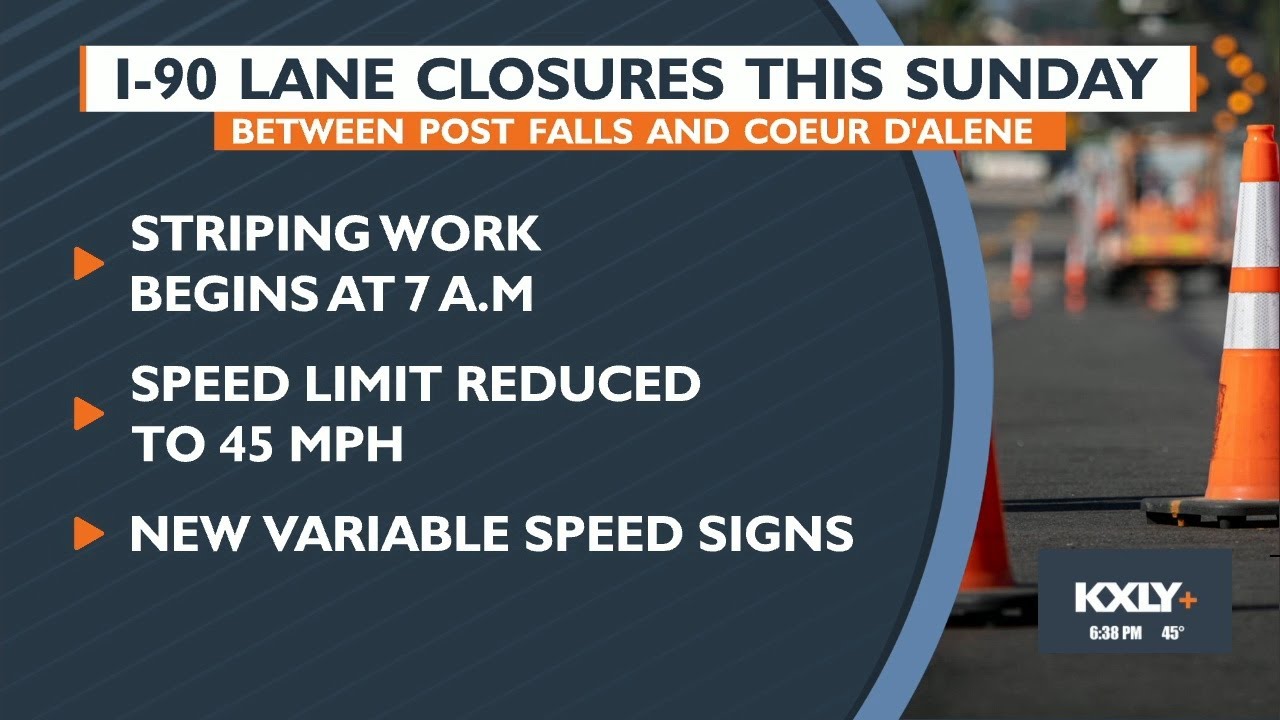 I-90 lane closures this Sunday