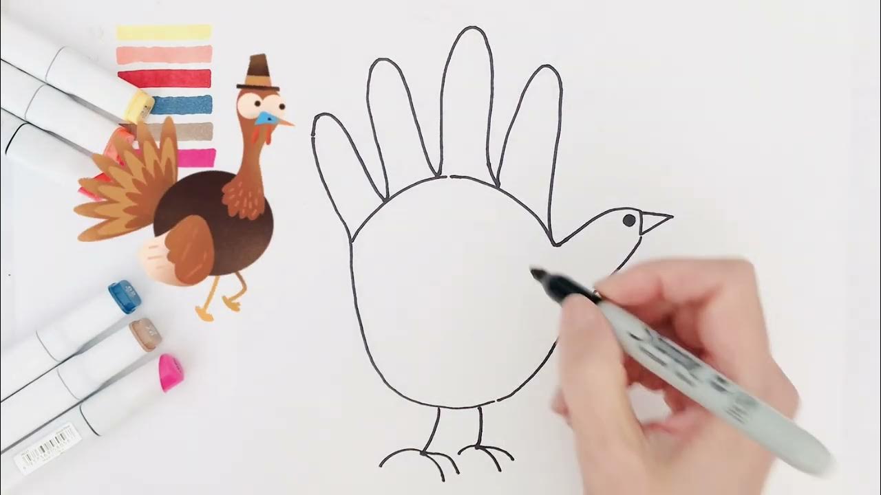 How to Draw A Cute Turkey 🦃 Thanksgiving Turkey drawing Easy
