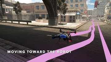 Flying robot controlled by MPPI in the VR environment.