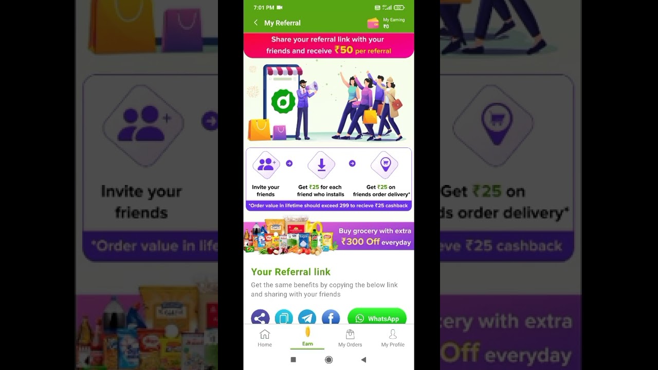 Dealshare free grocery ₹50 skim 